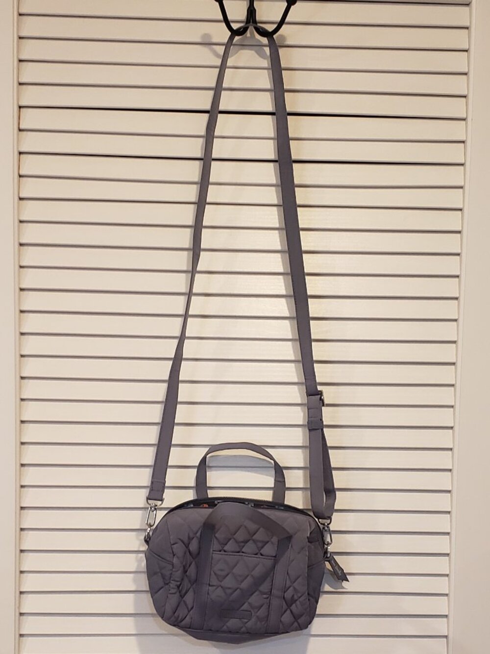 Vera Bradley Microfiber SOFT Mini Satchel Carbon Grey